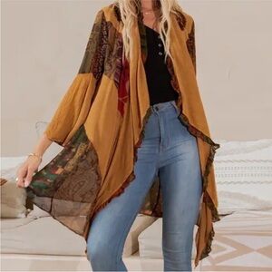NEW YOUNG THREADS Bohemian Embroidered/Patchwork Kimono/Duster